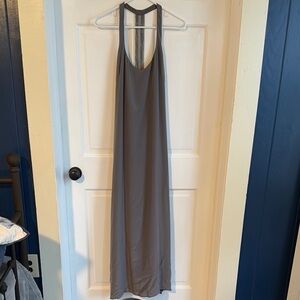 Elegant Gray Silk Maxi Dress